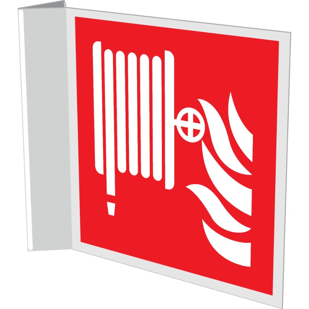 Pictogram brandhaspel rood wit pvc haaks gemonteerd volgens ISO 7010