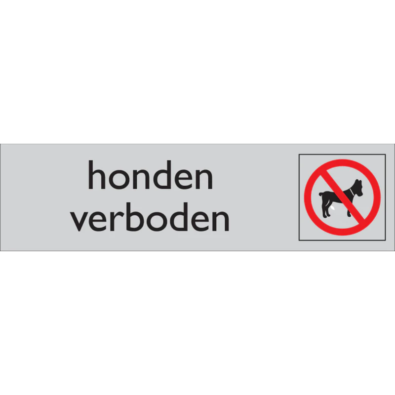Pictogram honden verboden tekst rood grijs zelfklevende pvc