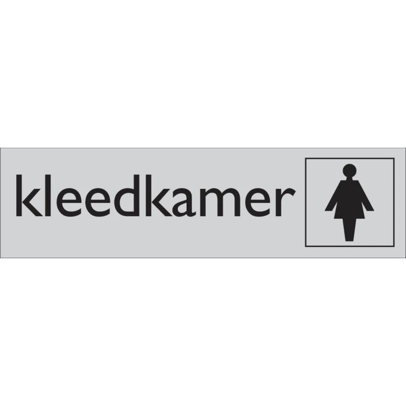 Pictogram kleedkamer dames tekst zwart grijs zelfklevende pvc
