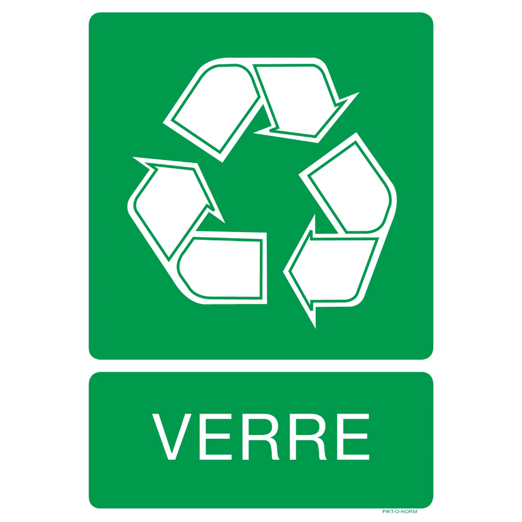 Pictogram Franstalig recyclage verre groen wit