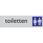 Pictogram toilet heren en dames tekst blauw grijs zelfklevende pvc