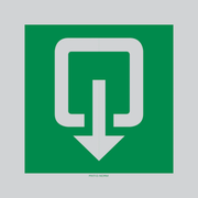 Pictogram uitgang buiten-draaiend groen wit aluminium