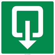 Pictogram uitgang buiten-draaiend groen wit